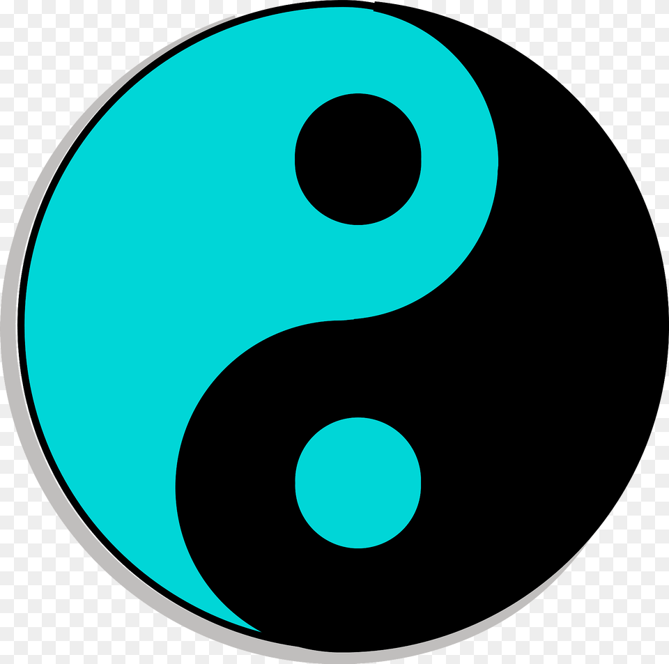 Yin Yang Black And Blue Clipart, Number, Symbol, Text, Disk Png Image