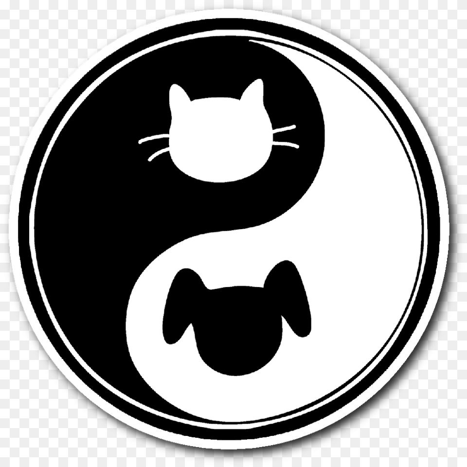 Yin Yang Cat Dog, Animal, Bear, Mammal, Stencil Free Transparent Png