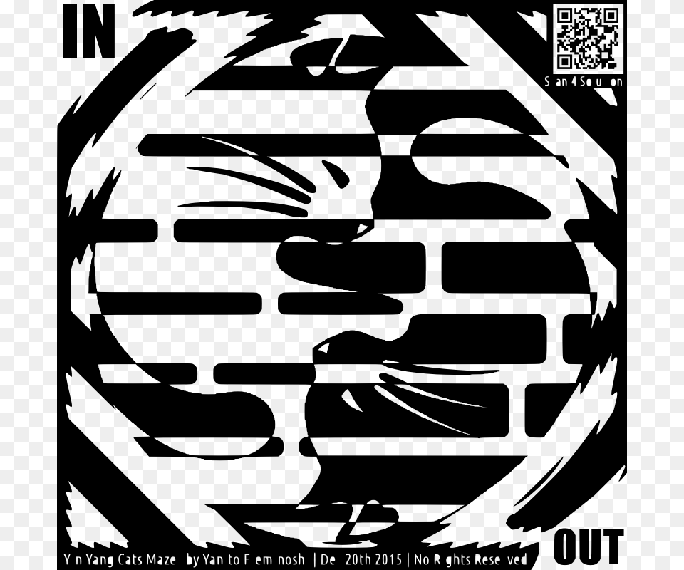 Yin Yang Cats Maze Yin And Yang, Gray Free Png