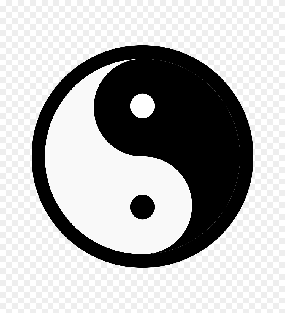 Yin Yang Classic Black And White Symbol, Number, Text, Disk Free Png