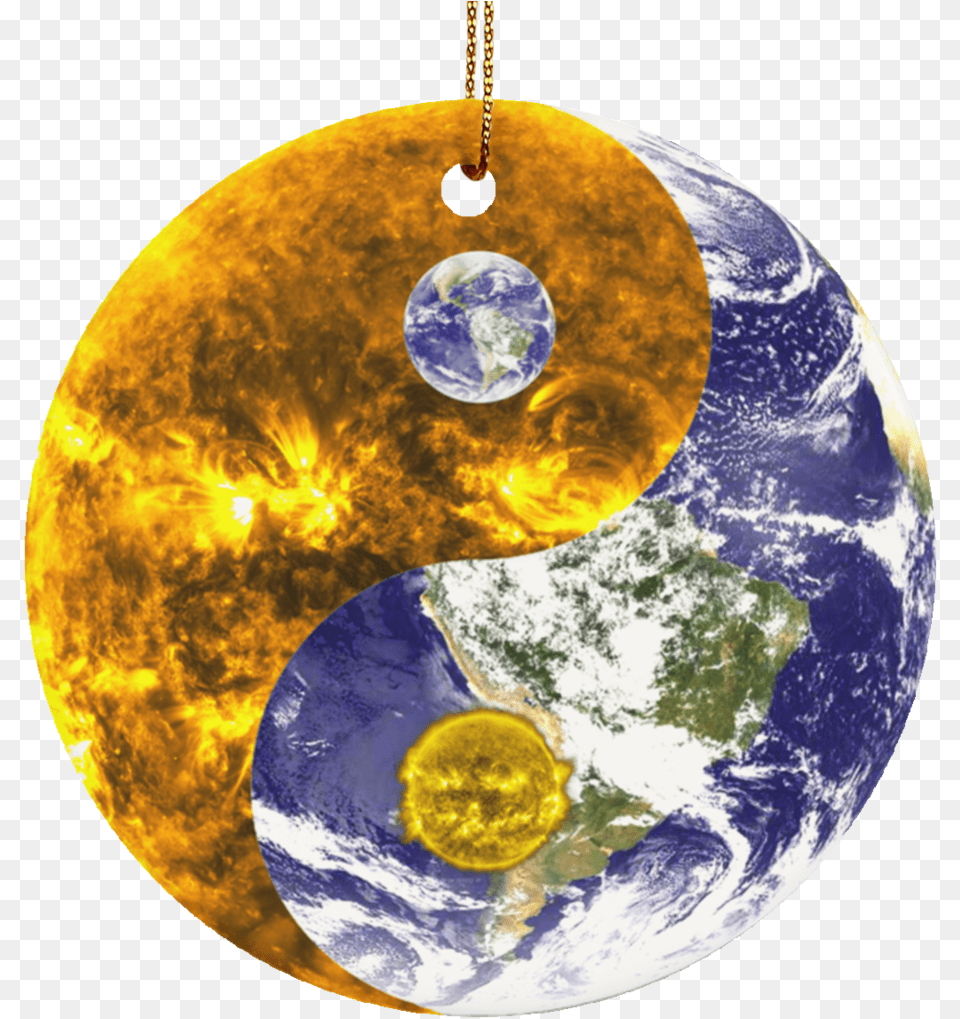 Yin Yang Earth Christmas Ornament Ying And Yang Earth, Astronomy, Outer Space, Planet, Globe Png Image