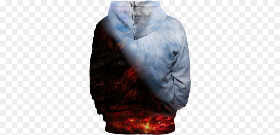 Yin Yang Fire Ice Wolves Unisex Hoodie Yin Yang Eis Und Feuer Wolf Pulli, Sweatshirt, Long Sleeve, Knitwear, Sleeve Png