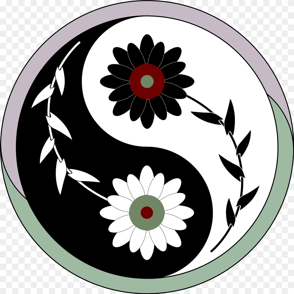 Yin Yang Flower Clipart, Daisy, Plant, Art, Floral Design Png