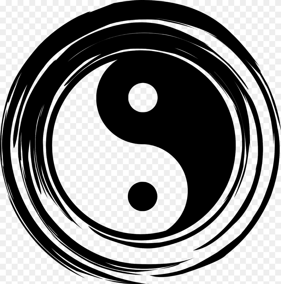 Yin Yang Harmony Balance Silhouette Ying Religion Yin Yang, Gray Free Transparent Png