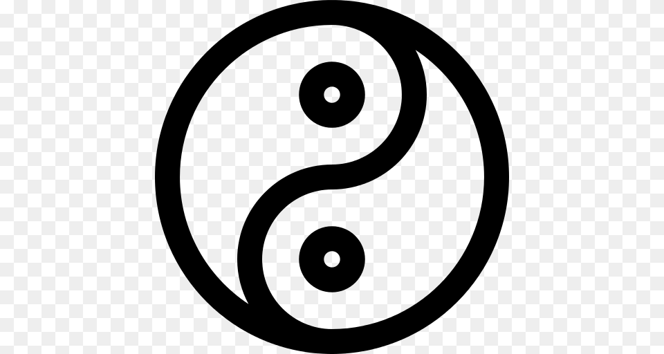 Yin Yang Icon, Gray Free Png