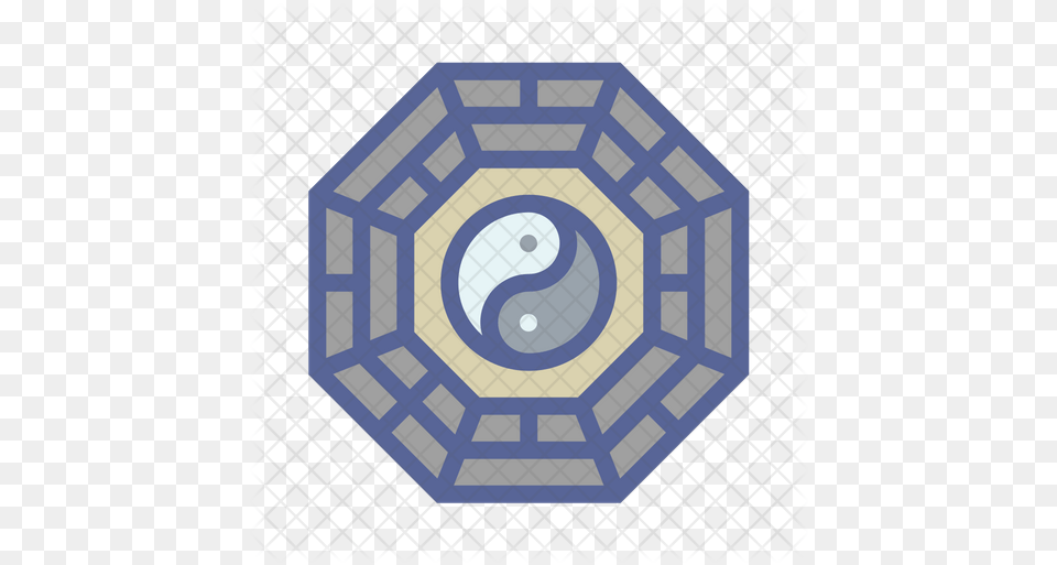 Yin Yang Icon Of Colored Outline Style Circle, Pattern Png