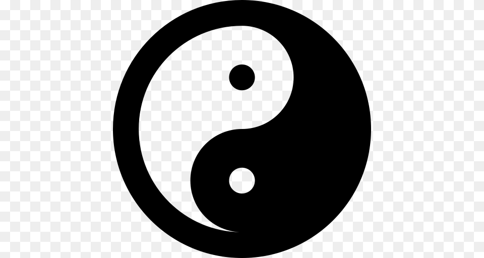Yin Yang Icon With And Vector Format For Unlimited, Gray Free Png