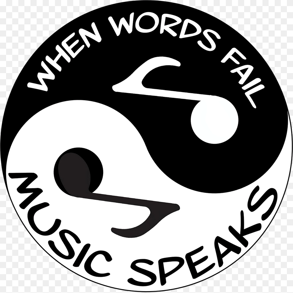 Yin Yang Karma Music Words Speaks Buddhism Yang Music Symbols, Stencil, Logo, Symbol Png Image