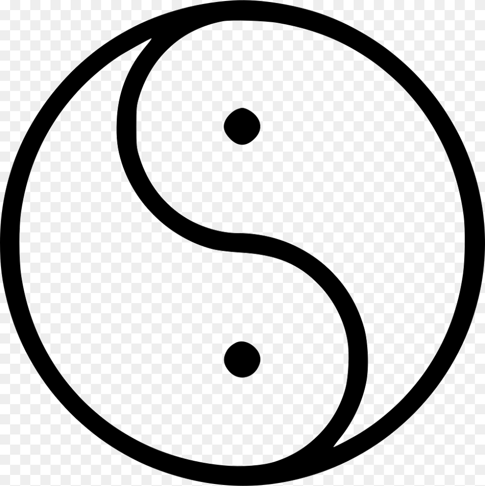 Yin Yang Line Art, Number, Symbol, Text Png Image