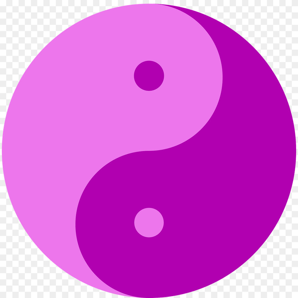 Yin Yang Magenta Clipart, Symbol, Number, Text, Disk Png