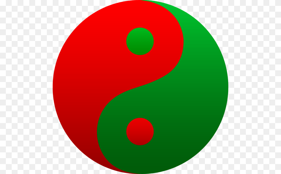 Yin Yang Red Green Clip Art, Text, Symbol, Disk Free Png Download