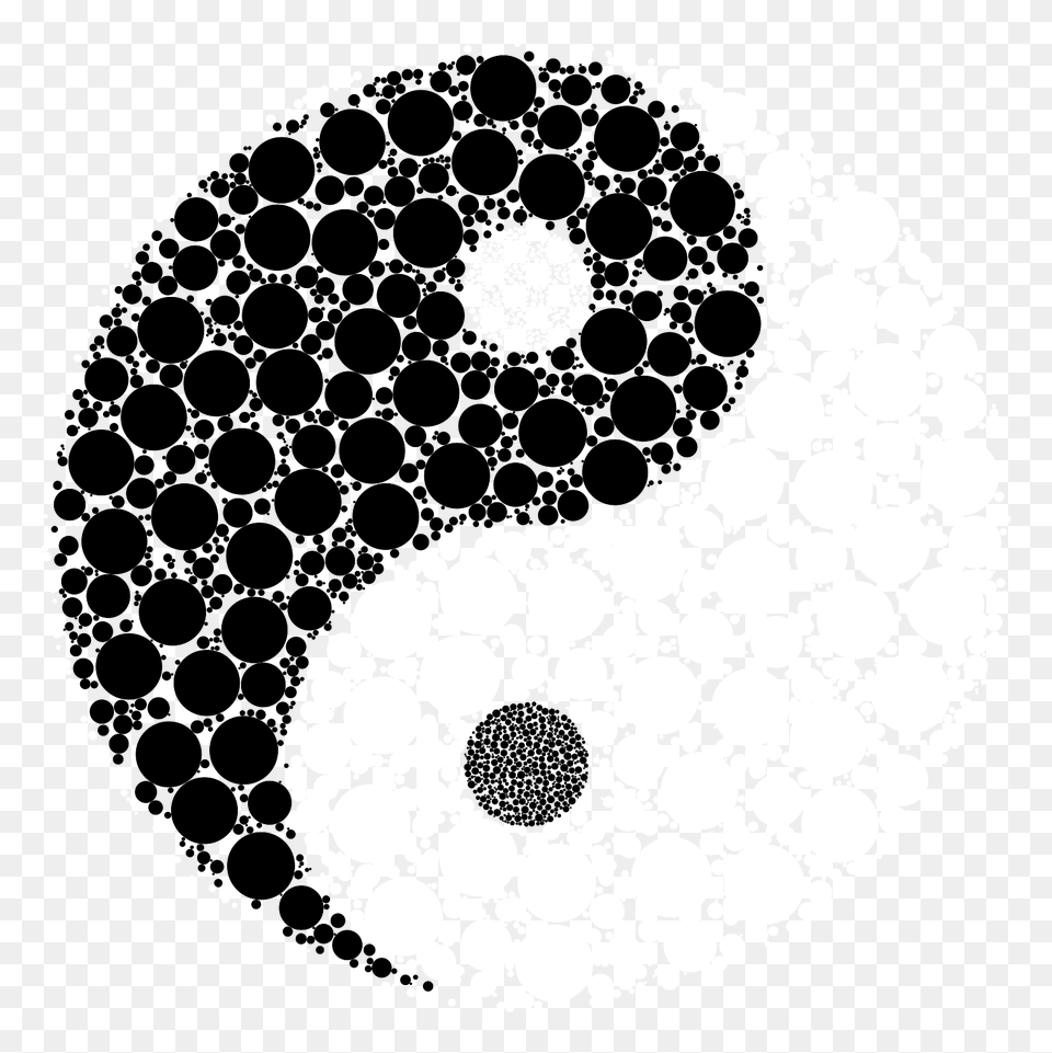 Yin Yang Symbol Made With Circles, Pattern, Text, Number Free Png