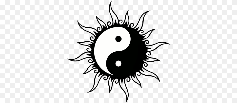 Yin Yang Tattoos Clipart Sun And Moon Together Drawings, Symbol, Text, Animal, Fish Png