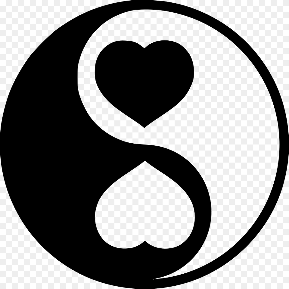 Yin Yang Yin Yang Heart Emoji, Stencil, Symbol, Text Png
