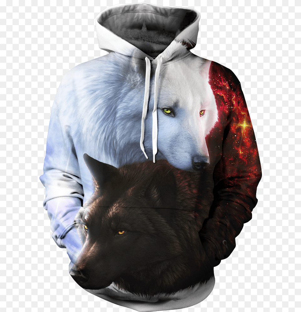 Ying Yang Wolves Unisex, Sweatshirt, Sweater, Knitwear, Hoodie Png