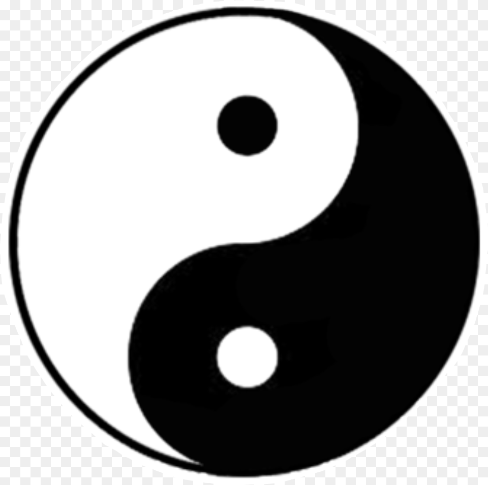 Yinyang Tumblr Stickers Blackandwhite Namaste Chinese Sign Black And White, Symbol, Number, Text, Disk Png