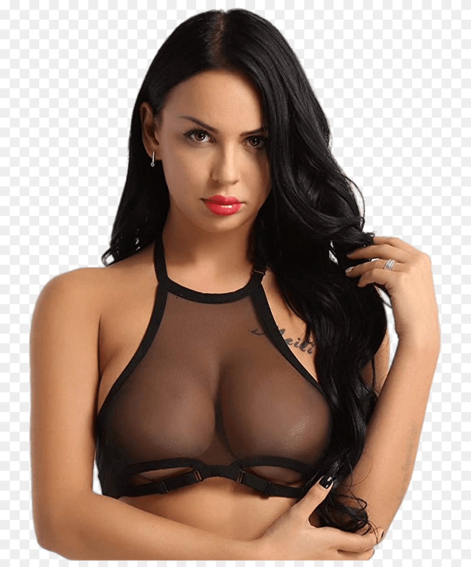 Yiztif Sexy Sheer See Through Bra Lingerie, Clothing, Underwear, Adult, Female Free Png