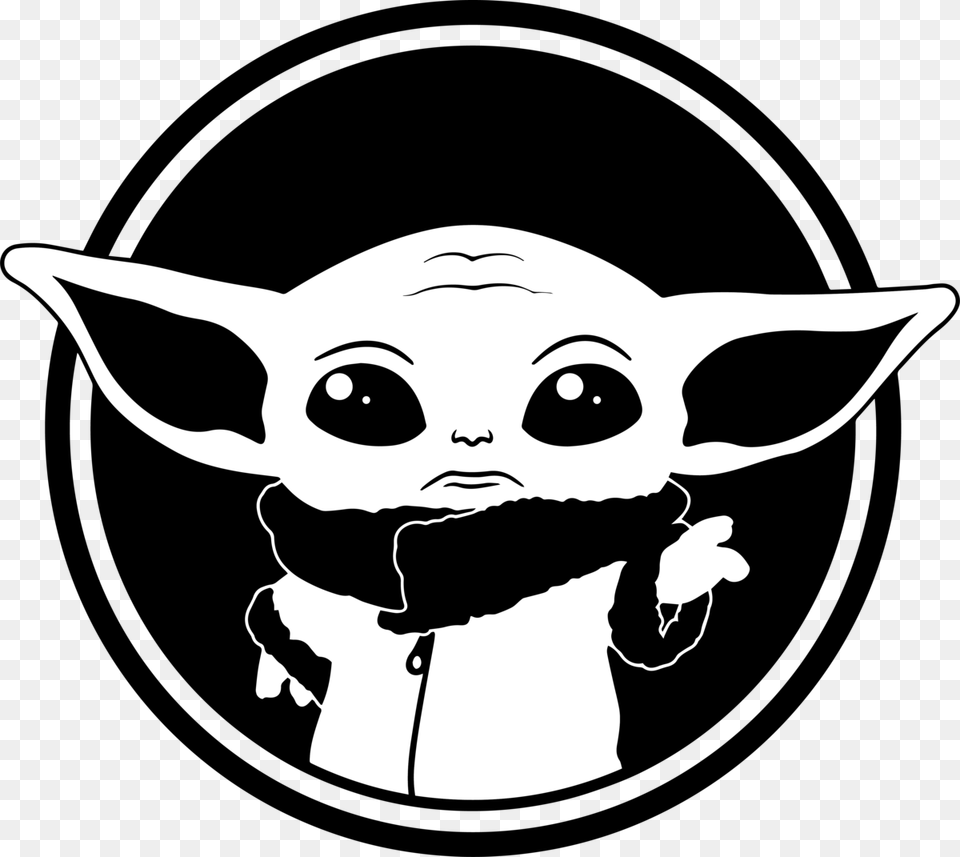Yoda, Stencil, Baby, Person, Face Png Image
