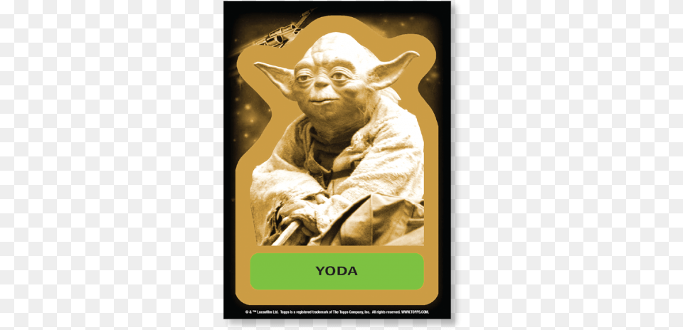 Yoda Character Sticker Artwork Gold Ed Yoda Gordo, Poster, Advertisement, Person, Man Png Image