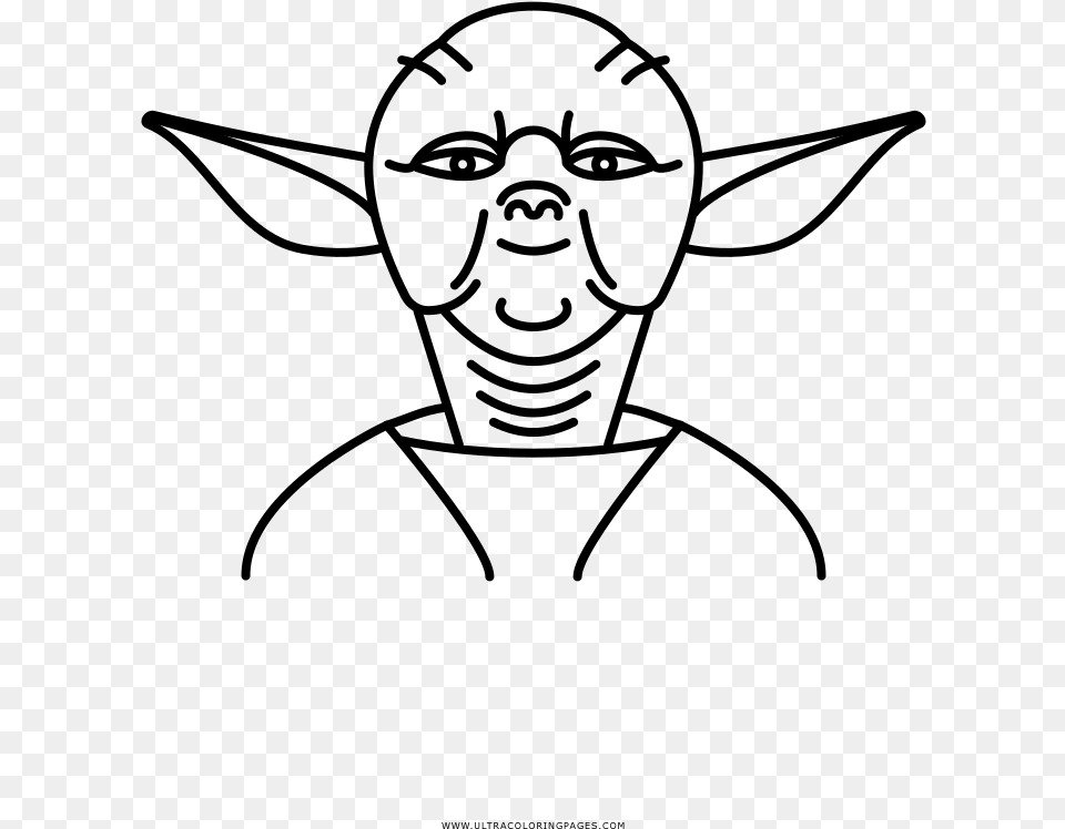 Yoda Coloring, Gray Free Png
