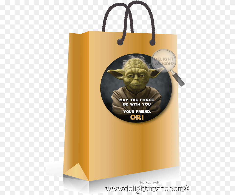 Yoda Star Wars Birthday Sticker Tag Birthday Goodies Card, Bag, Shopping Bag, Baby, Person Png