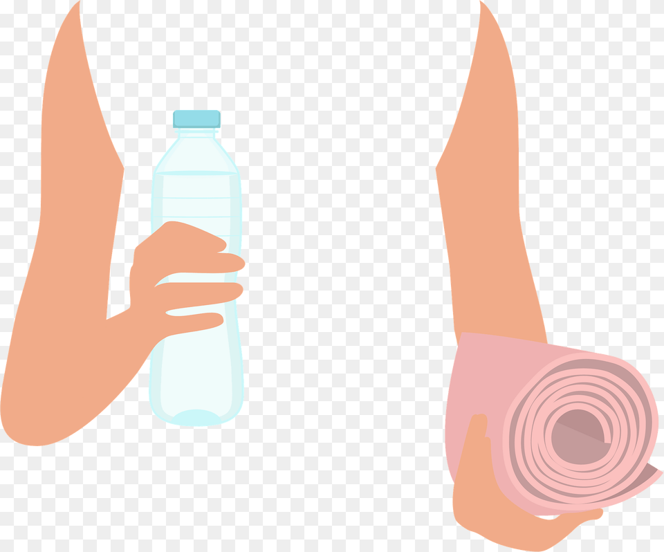 Yoga Girl Hands Clipart, Bottle, Water Bottle, Shaker Png Image