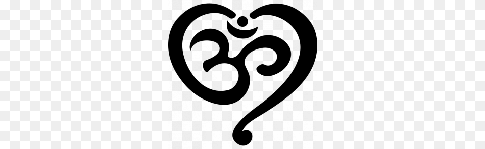 Yoga Heart Om Symbol Love Spirituality Buddhism Ink, Gray Png Image