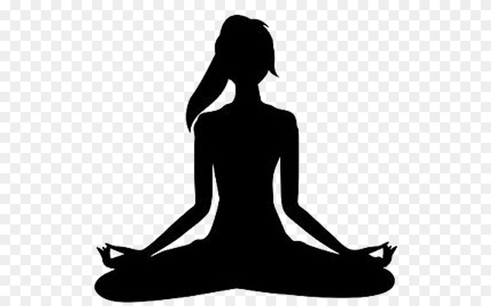 Yoga Lotus Position Exercise Clip Art, Silhouette, Adult, Female, Person Png Image