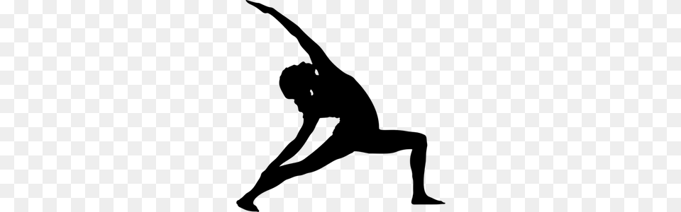 Yoga Pose Clipart, Gray Png