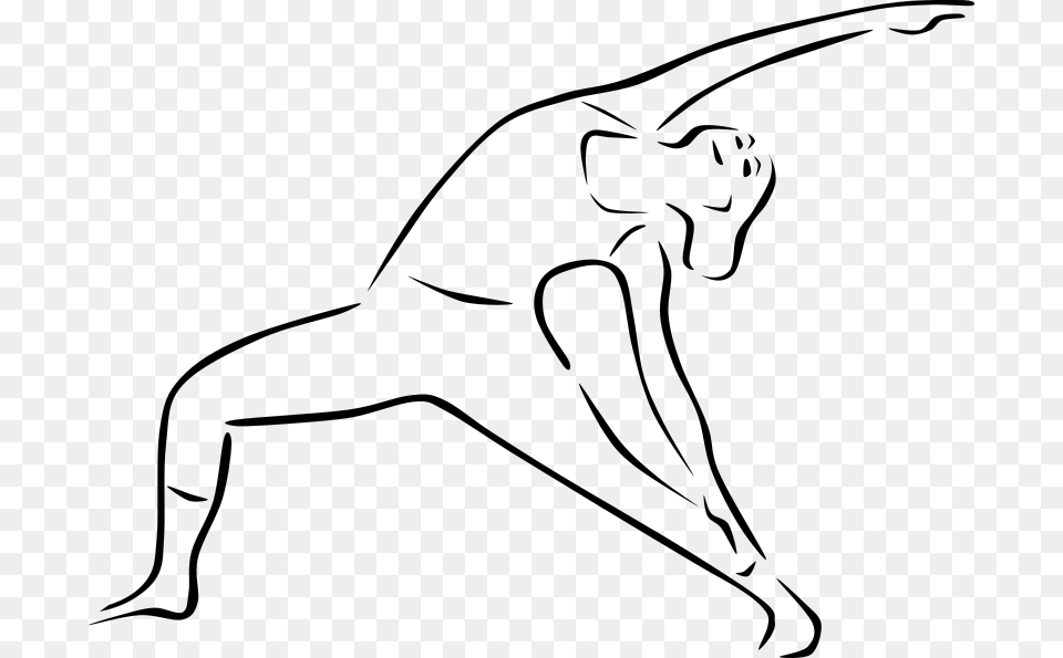 Yoga Pose Drawing Warrior, Gray Png Image