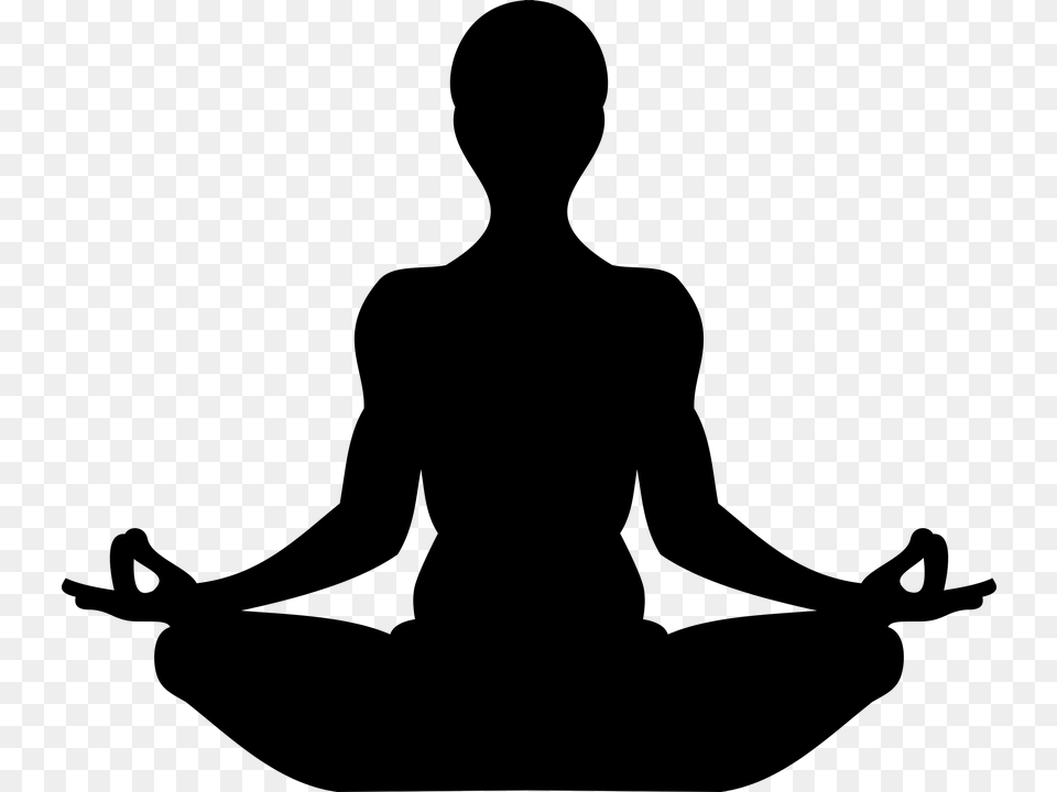 Yoga Silhouette Meditation Relax Mudra Calm Symbol For Being Present, Gray Free Png