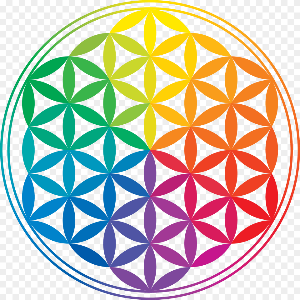 Yoga Therapy For Total Wellbeing Rainbow Flower Of Life, Pattern, Sphere Free Transparent Png