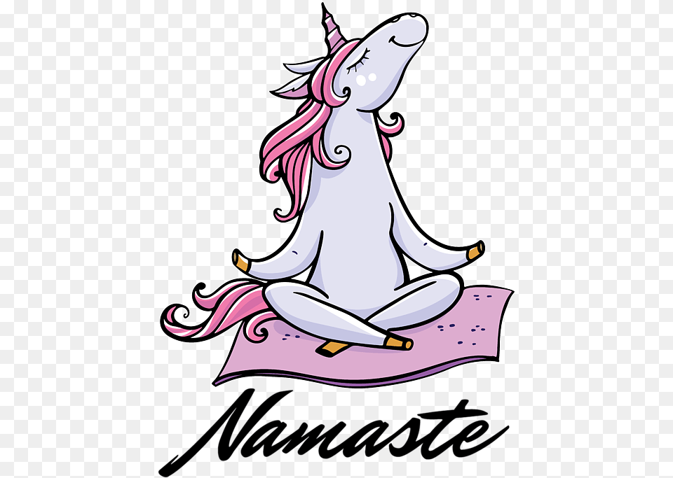 Yoga Unicorn Namaste Rainbow Meditation Spiral Notebook Yoga Unicorn, Book, Comics, Publication, Cartoon Png