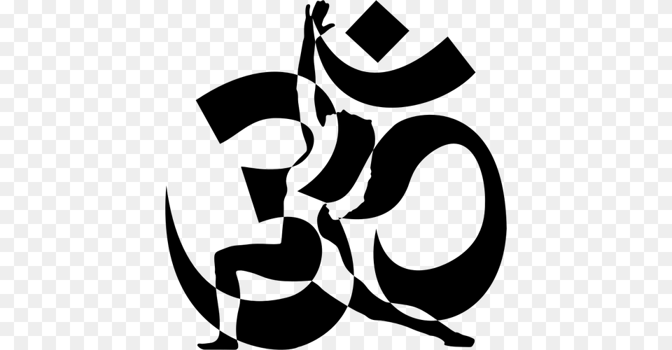 Yoga With Om Symbol, Gray Free Png Download