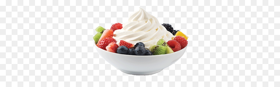 Yoghurt With Fresh Fruit, Cream, Dessert, Food, Ice Cream Free Transparent Png
