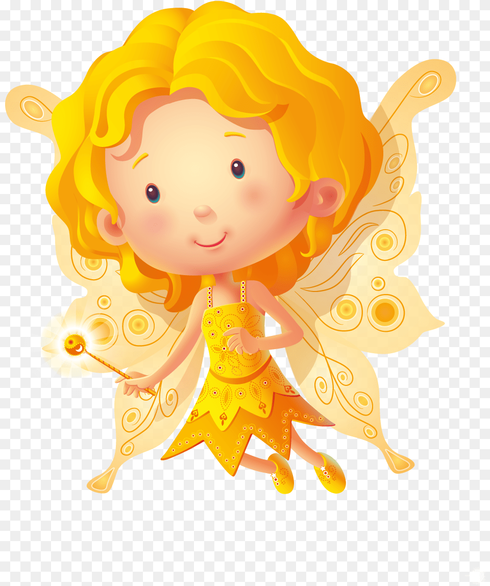 Yogi Yellow Fairy Is The Youngest Wittiest One From Fairy, Baby, Person, Face, Head Free Png