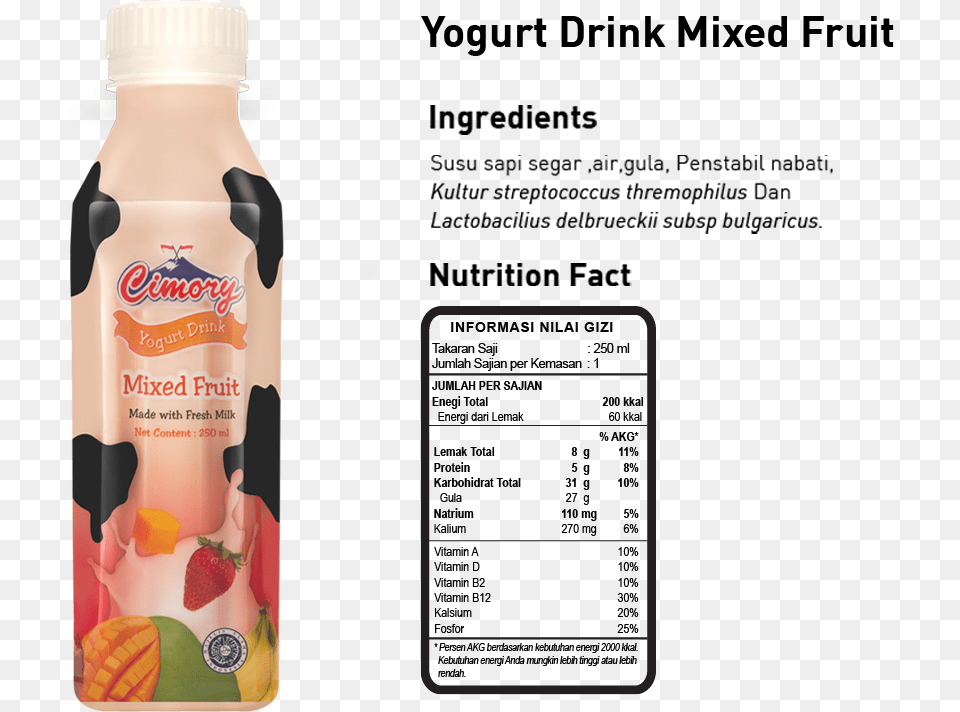 Yogurt Cimory Mix Berry, Beverage, Juice, Bottle, Smoothie Free Png Download