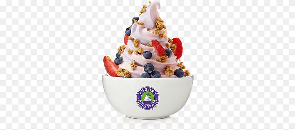 Yogurt Mountain Berry, Cream, Dessert, Food, Ice Cream Free Png Download