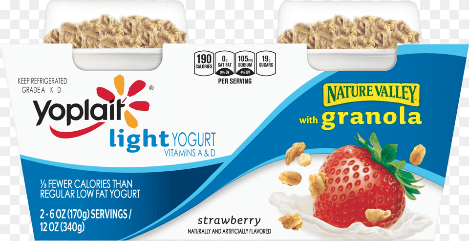 Yogurt Transparent Granola Yoplait Strawberry Yogurt With Granola, Dessert, Food, Berry, Fruit Png