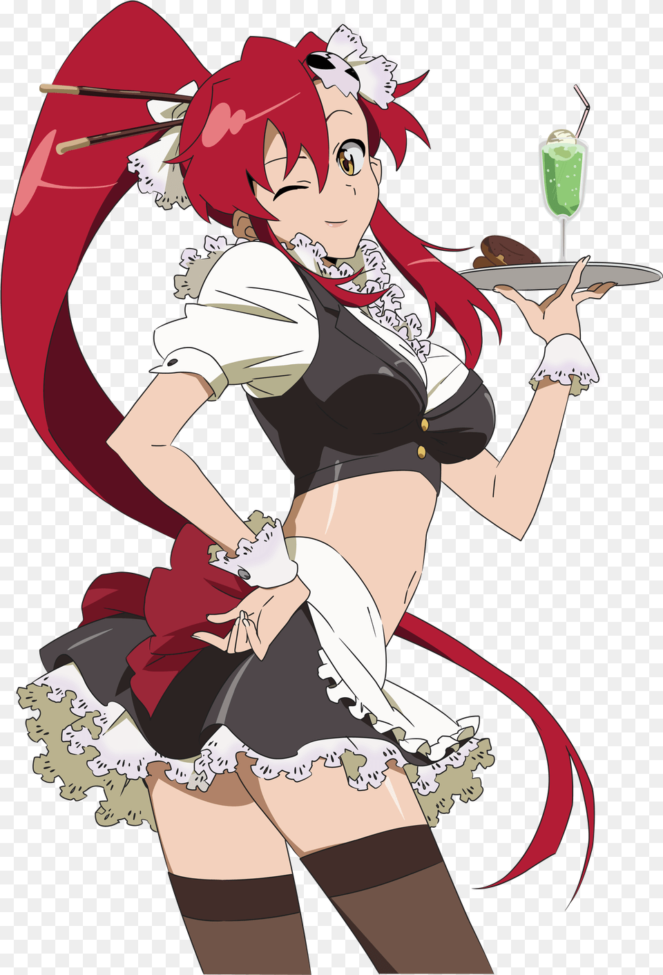 Yoko Littner Toppa Gurren Anime Girl In Sexy Maid Outfit, Book, Publication, Comics, Adult Free Png Download