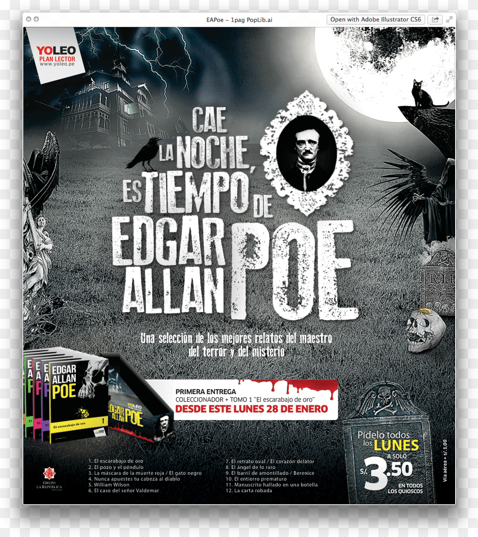 Yoleo Edgar Allan Poe Flyer, Poster, Advertisement, Person, Man Png