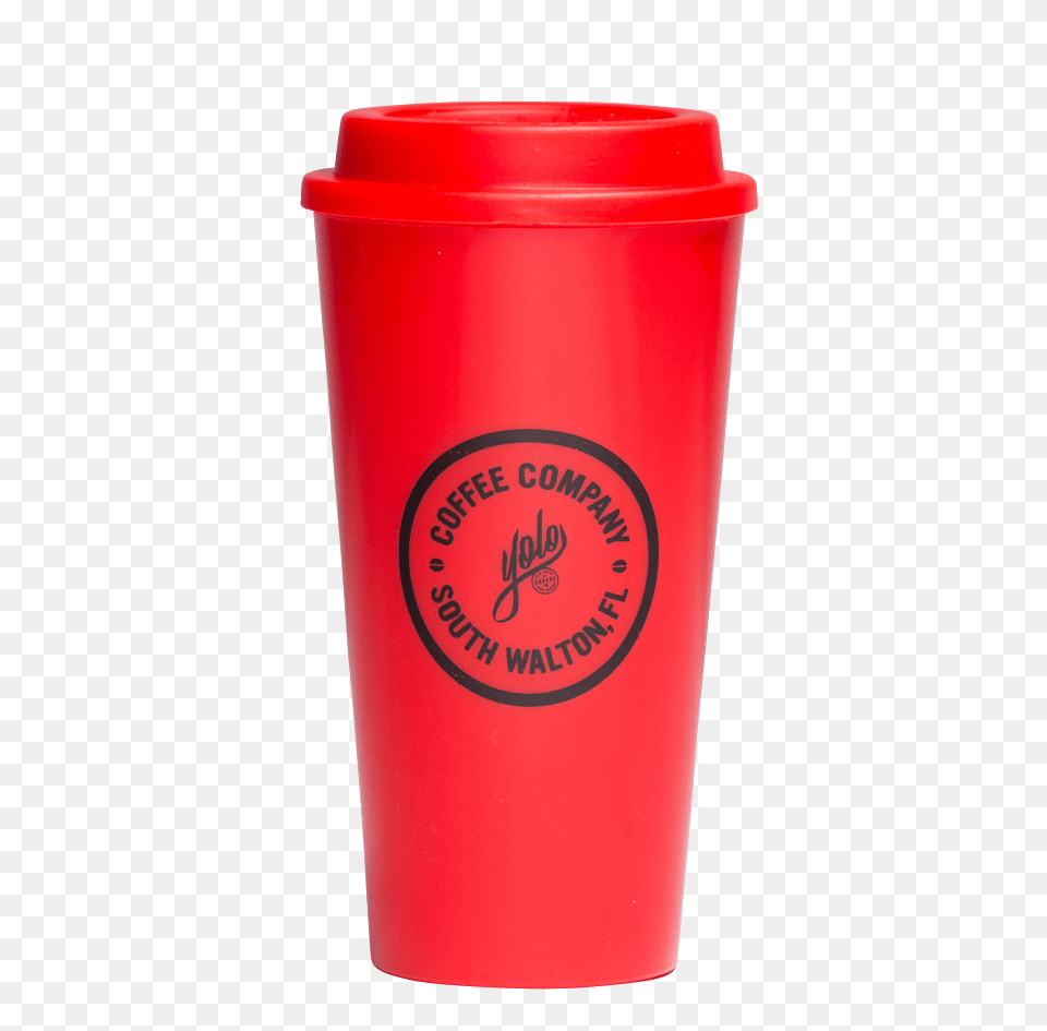 Yolo Coffee Co Reusable Travel Coffee Cup Red, Bottle, Shaker Free Png Download