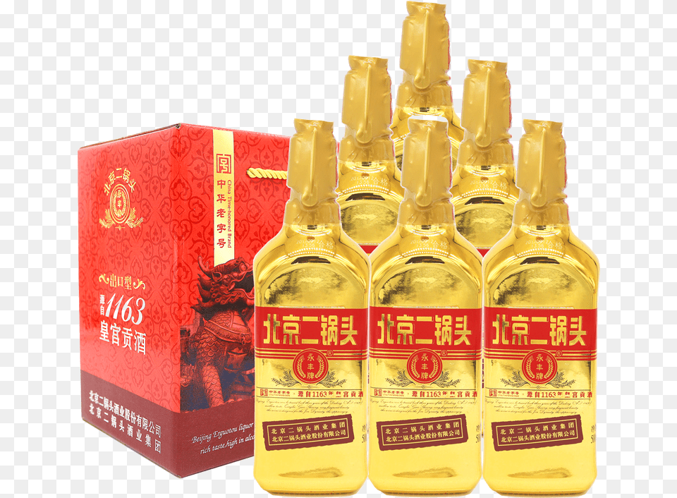 Yongfeng Brand Beijing Erguotou Liquor Export Small Erguotou, Alcohol, Beer, Beverage, Bottle Free Transparent Png