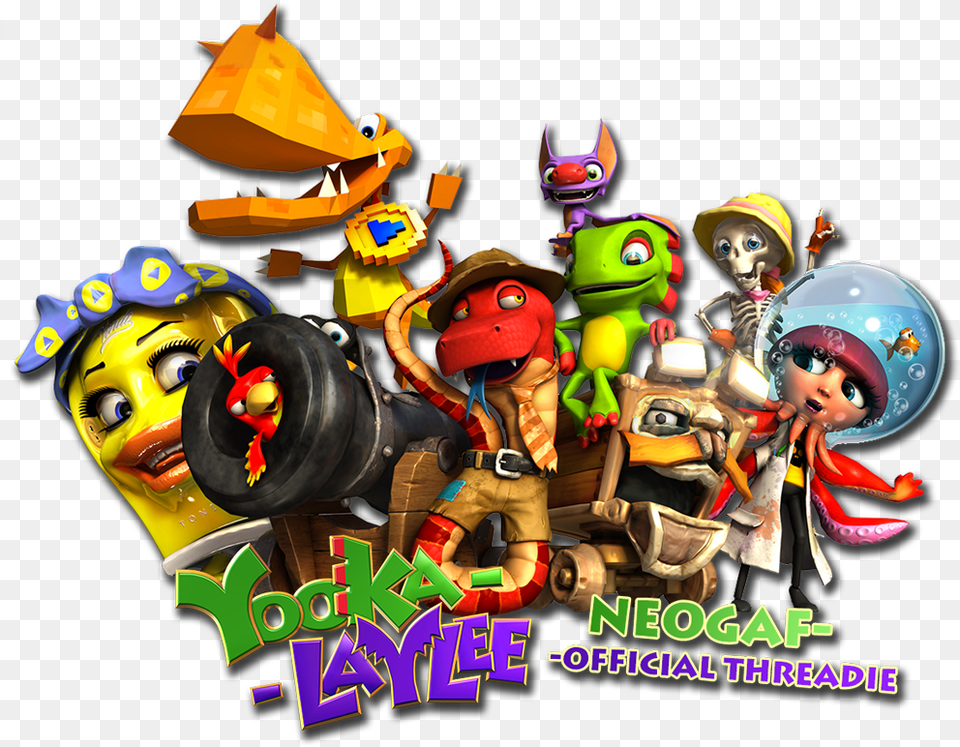Yooka Yooka Laylee All Characters, Machine, Wheel, Baby, Person Free Png Download