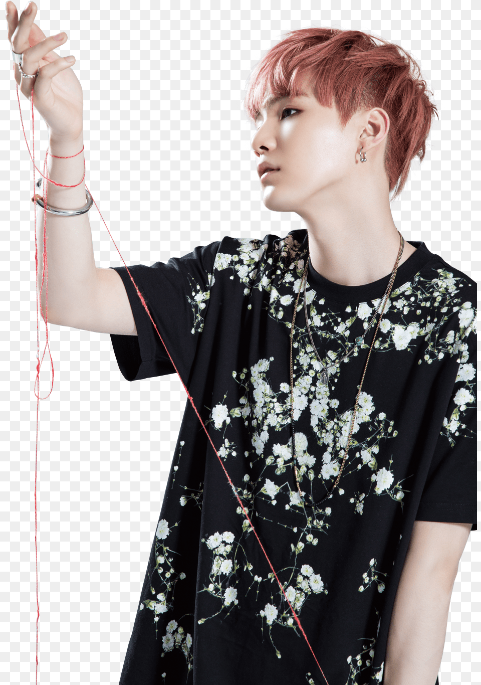 Yoongi And Cherry Blossom Bts Min Yoongi, Finger, Person, Body Part, Hand Free Png Download
