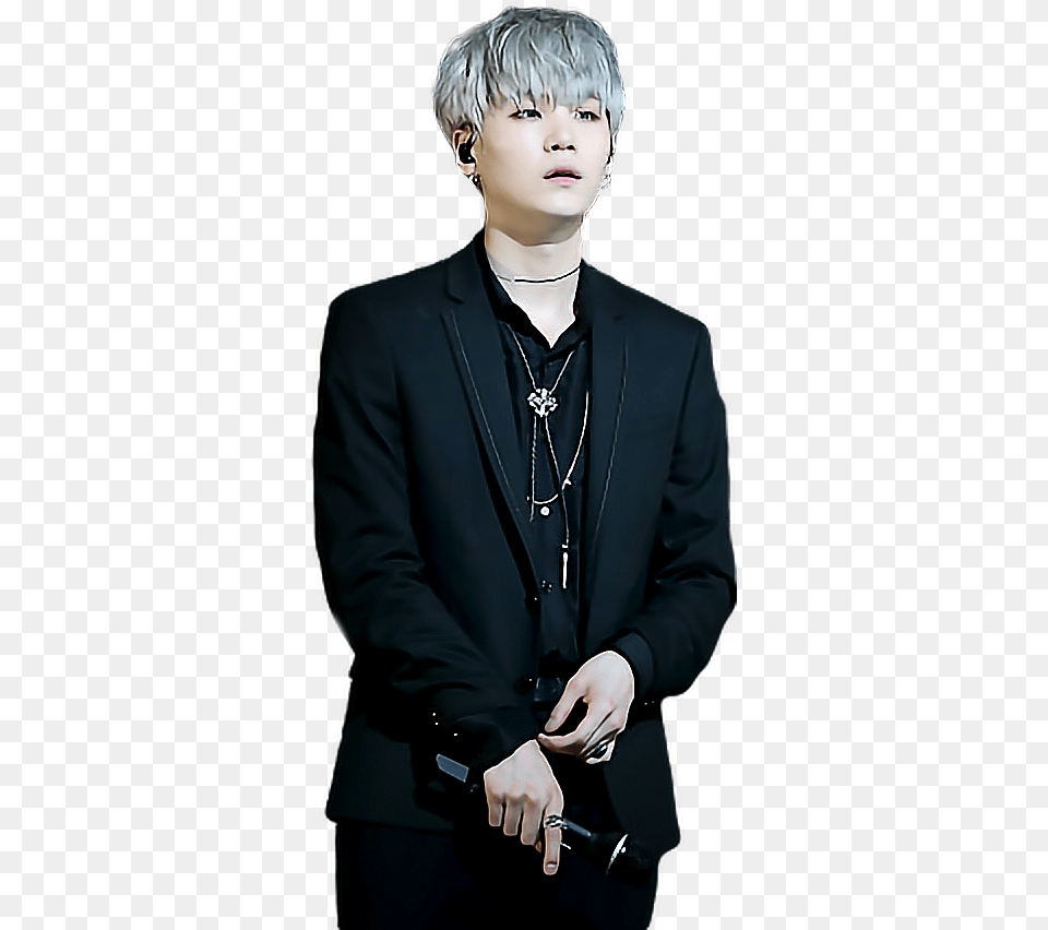 Yoongi Bts Bangtan Kpop Korea Stickers Suga Bts Suga Black Suit, Accessories, Necklace, Jewelry, Hand Free Png