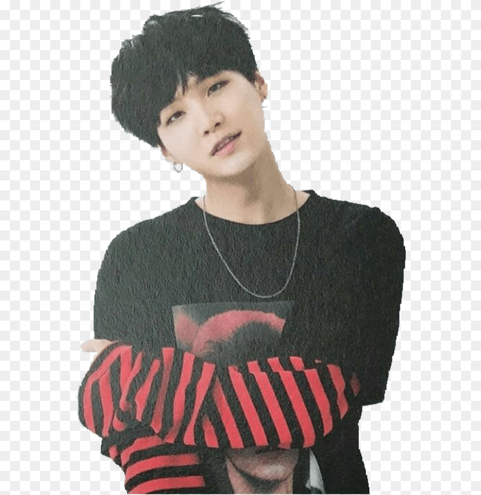 Yoongi Sticker Bts Suga Depressed, Accessories, Necklace, Jewelry, Head Png Image