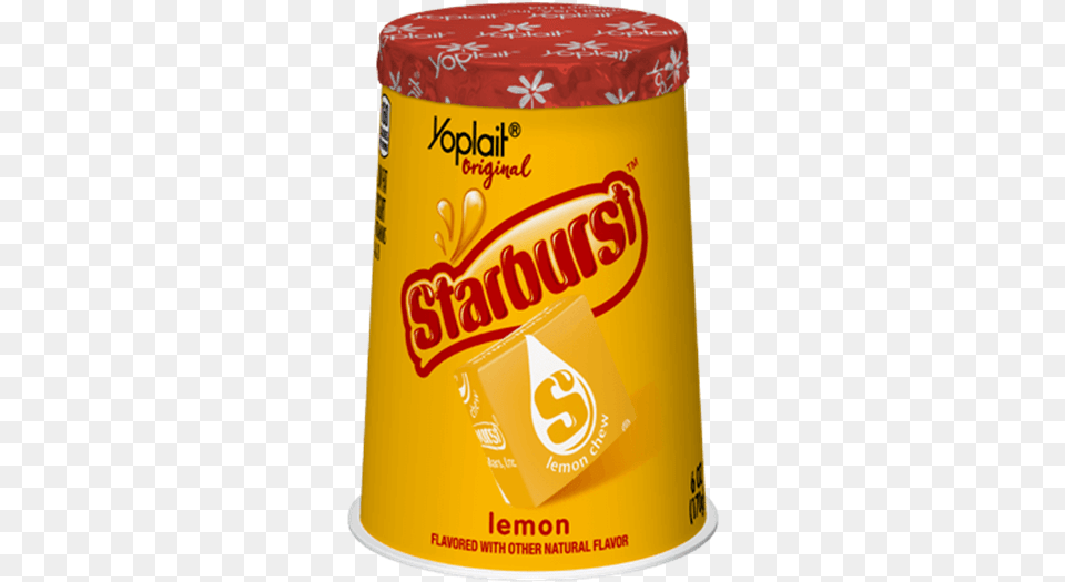 Yoplait Starburst Lemon Yogurt Cylinder, Can, Tin, Food Free Png Download