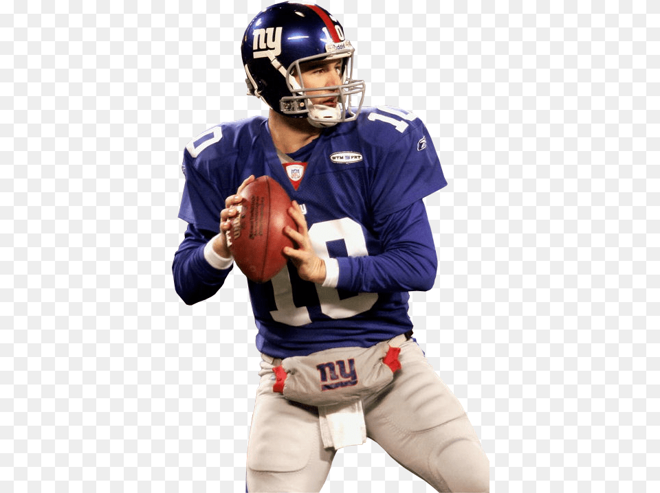 York Giants Football Background Eli Manning Transparent, American Football, Playing American Football, Person, Helmet Png Image