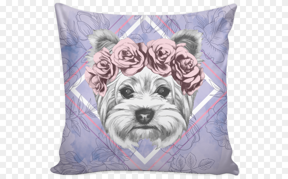 Yorkie Throw Pillows U2013 Brave New Look Yorkshire Terrier Draw Head, Cushion, Home Decor, Pillow, Animal Free Png Download